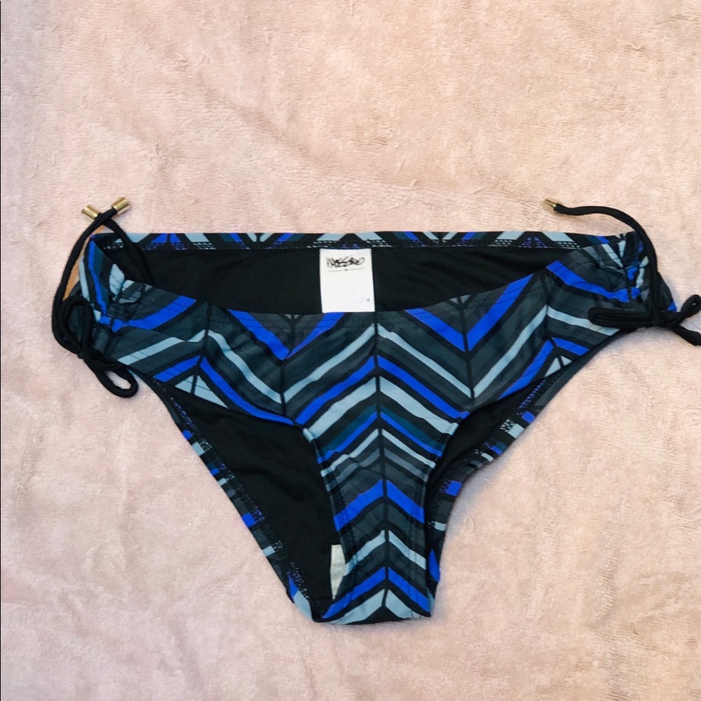 Mossimo Tie Bikini Bottom Purple / Gray / Black